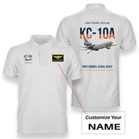 Thumbnail for KC-10A EXTENDER design on white+name double-side polo t-shirt, double-side print