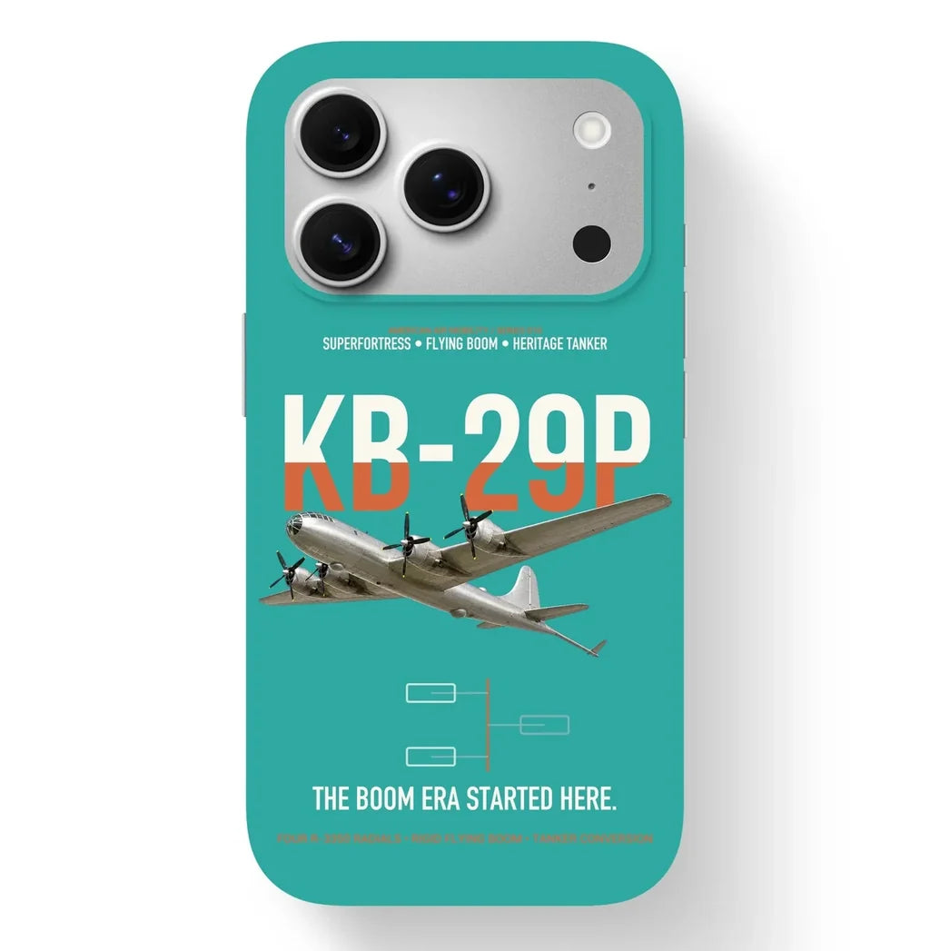 KB-29P SUPERFORTRESS design on turquoise magsafe iphone case, for iPhone 17 Pro