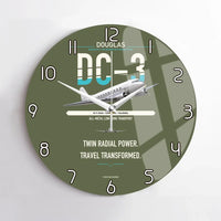 Thumbnail for Douglas DC-3 design on green army no frame wall clock