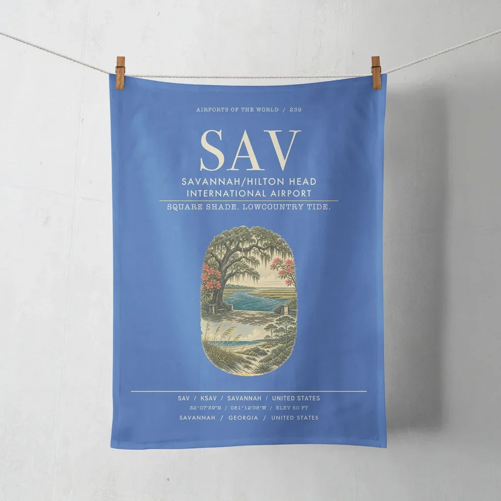 Savannah-Hilton Head International Airport (SAV) design on blue towel