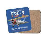 Thumbnail for F3F-2 Last Biplane First Fight design on blue 1 piece coaster