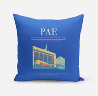 Thumbnail for Snohomish County Airport (Paine Field) (PAE) design on blue pillow