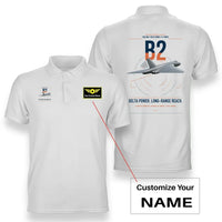Thumbnail for Avro Vulcan B2 design on white+name double-side polo t-shirt, double-side print