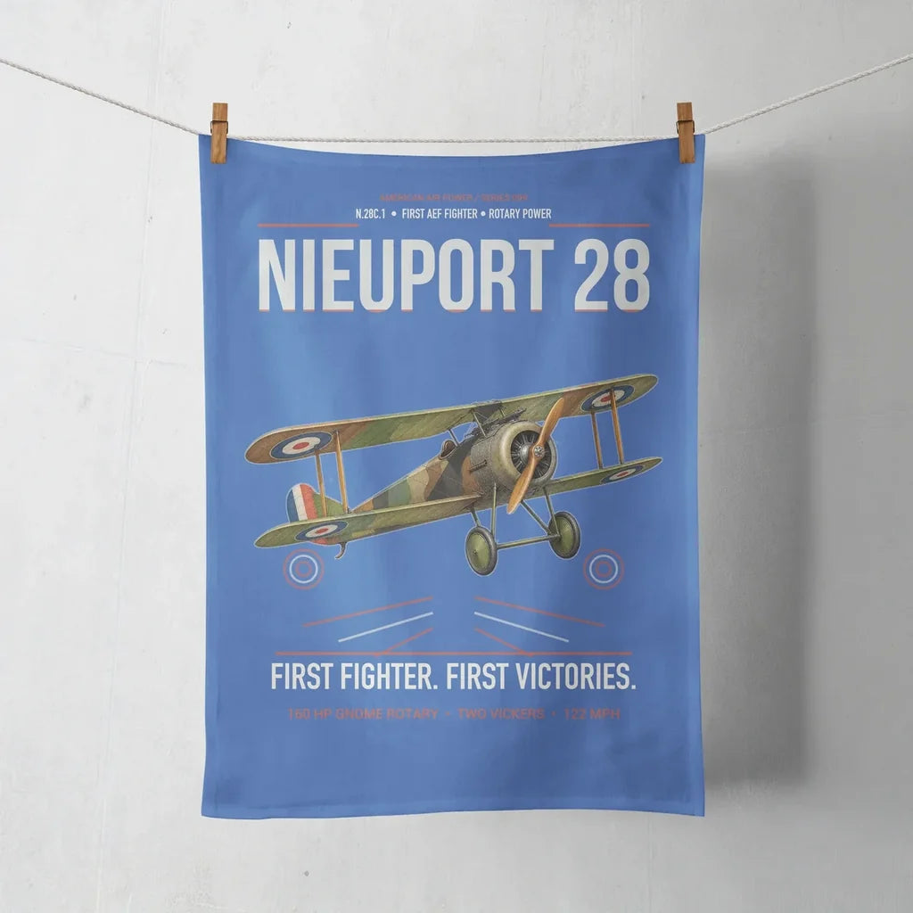 Nieuport 28C.1 design on blue towel