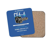 Thumbnail for CF6-6 design on blue 1 piece coaster