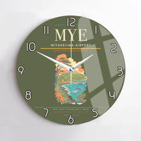 Thumbnail for Miyakejima Airport (MYE) design on green army no frame wall clock
