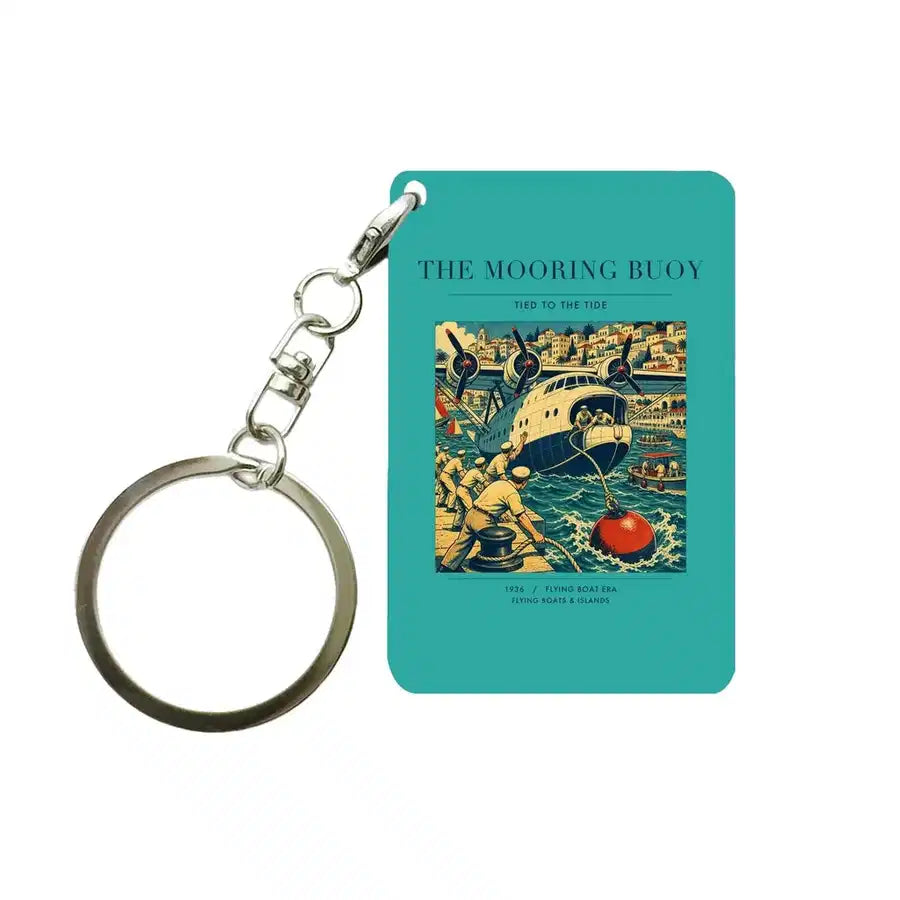 VINTAGE G4183 - The Mooring Buoy - Designed Key Chain design on turquoise