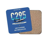 Thumbnail for Airbus C295 Firefighter design on blue 1 piece coaster