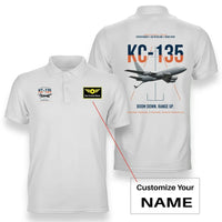 Thumbnail for KC-135 STRATOTANKER design on white+name double-side polo t-shirt, double-side print