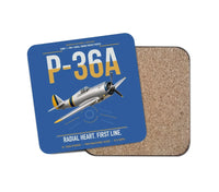 Thumbnail for P-36A Hawk design on blue 1 piece coaster