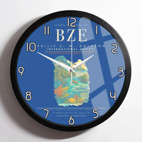 Thumbnail for Philip S. W. Goldson International Airport BZE Wall-Clock Framed - Blue