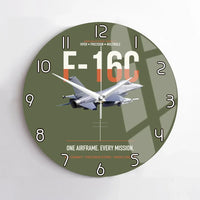 Thumbnail for F-16C Fighting Falcon One Airframe Every Mission design on green army no frame wall clock