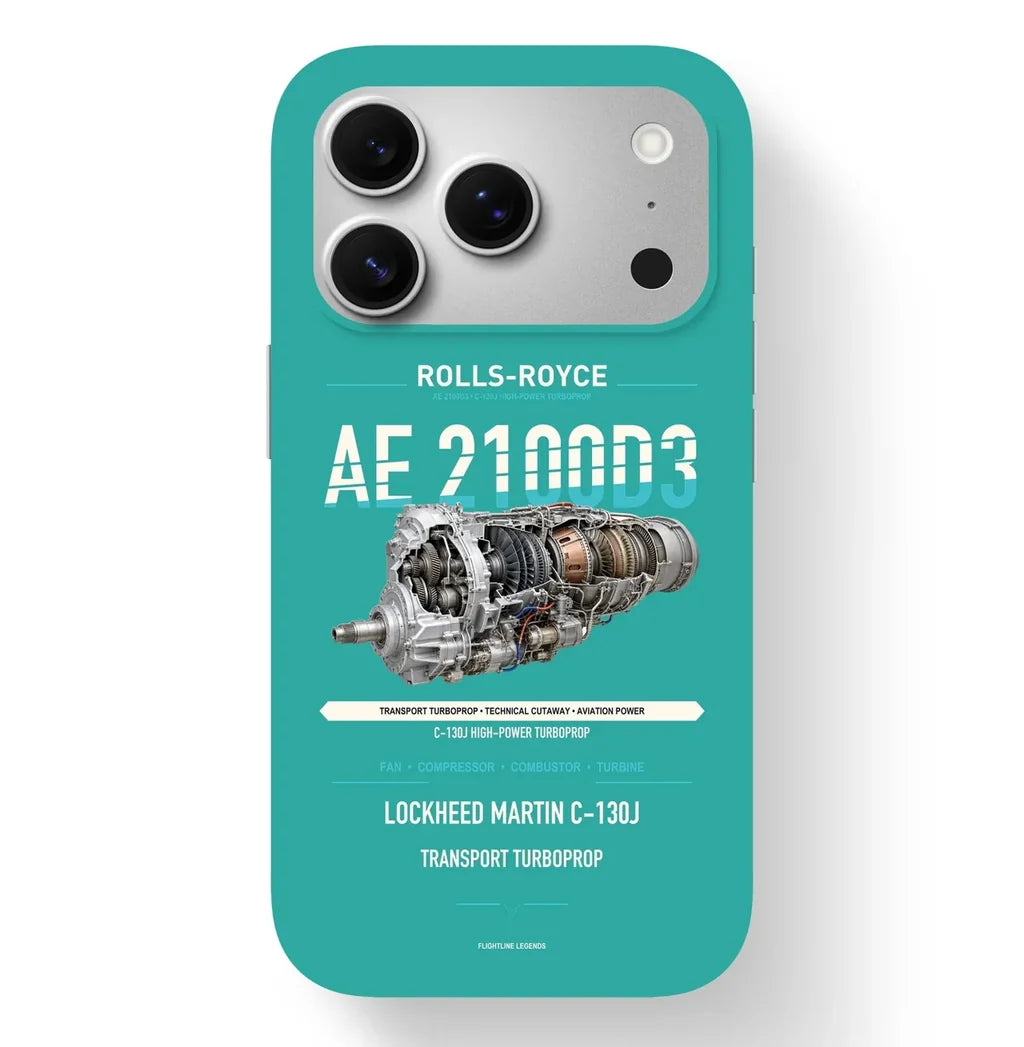 AE 2100D3 Case design on turquoise iphone case