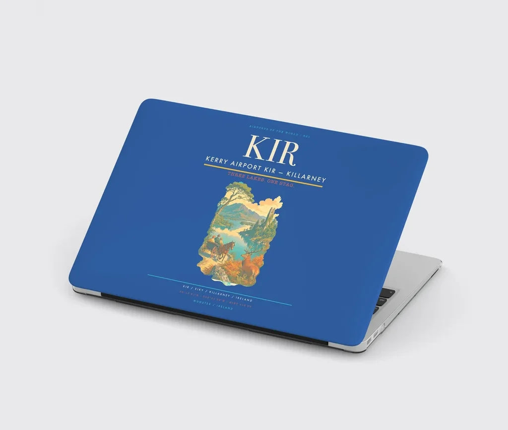 Kerry Airport (KIR) design on blue MacBook case