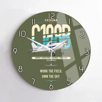 Thumbnail for Cessna A188B AgTruck design on green army no frame wall clock