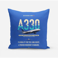 Thumbnail for Airbus A330-200 design on blue pillow