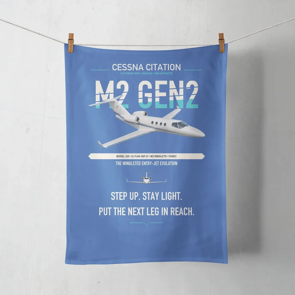 Cessna Citation M2 Gen2 design on blue towel