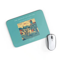 Thumbnail for VINTAGE G4456 - The Airfield Cat's Rounds - Designed Mouse Pads design on turquoise rectangle