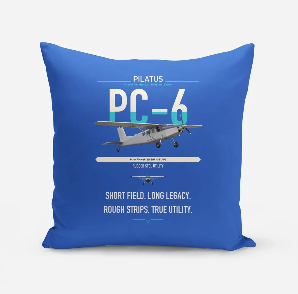 Pilatus PC-6 Porter design on blue pillow