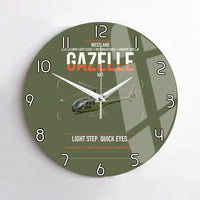 Thumbnail for Westland Gazelle AH1 design on green army no frame wall clock