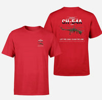 Thumbnail for Sikorsky CH-54A Tarhe design on red t-shirt, double-side print