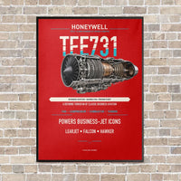 Thumbnail for TFE731 vertical canvas print - framed - red background