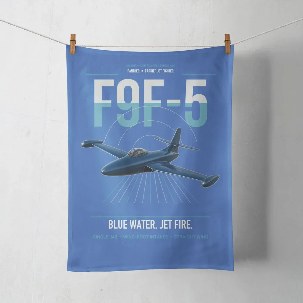 F9F-5 Panther design on blue towel