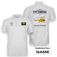 Thumbnail for Bristol Sycamore HR14 design on white+name double-side polo t-shirt, double-side print