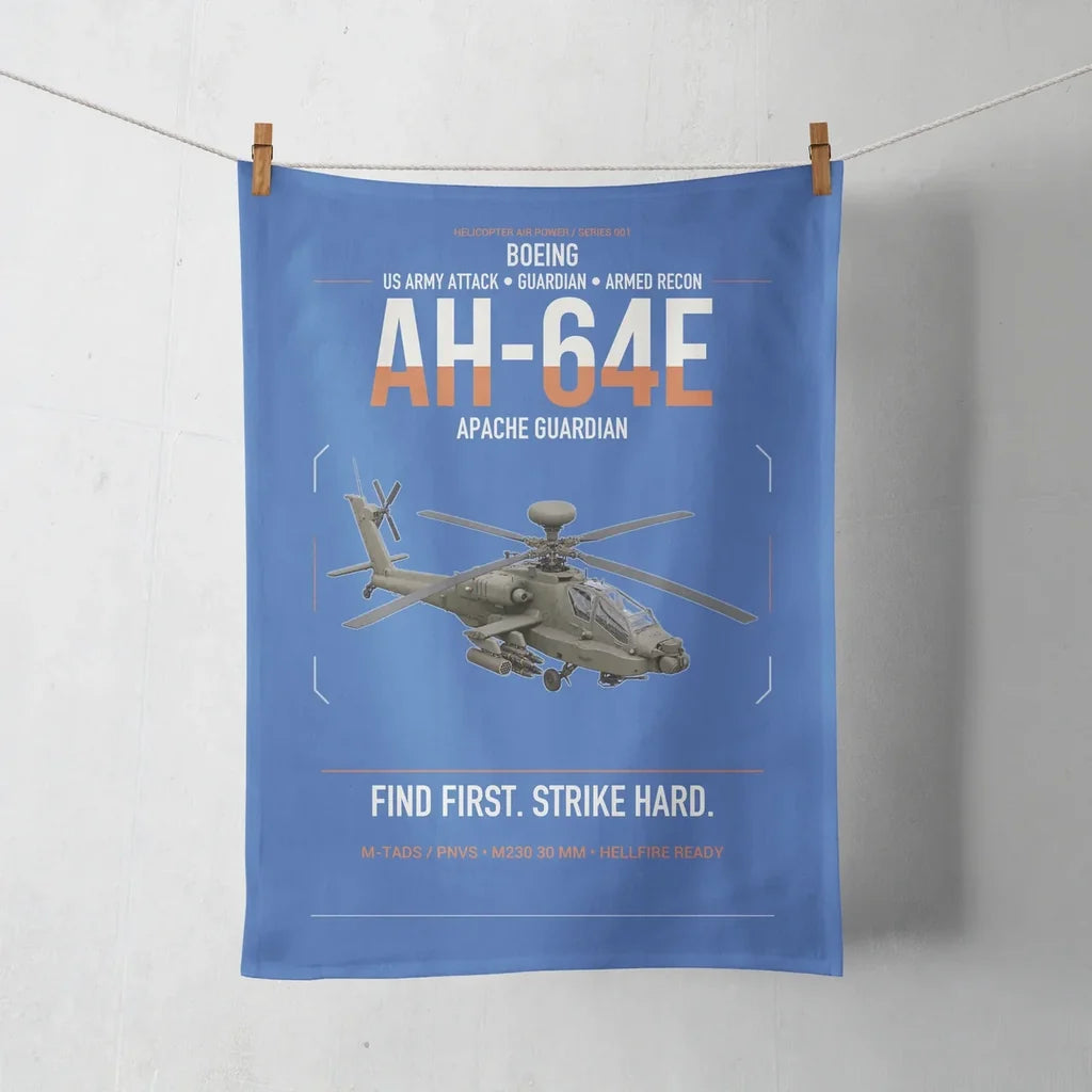 Boeing AH-64E Apache Guardian design on blue towel