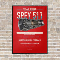 Thumbnail for SPEY 511 vertical canvas print - framed - red background