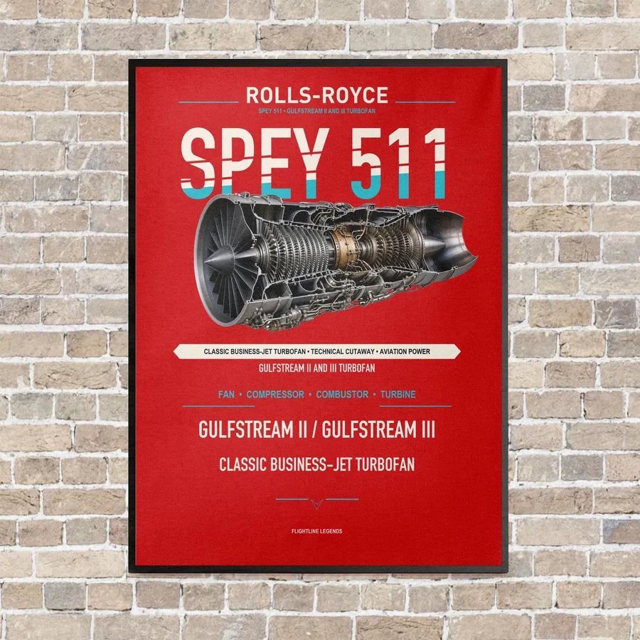 SPEY 511 vertical canvas print - framed - red background