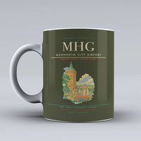 Thumbnail for Mannheim City Airport (MHG) airport code design on green army ceramic mug