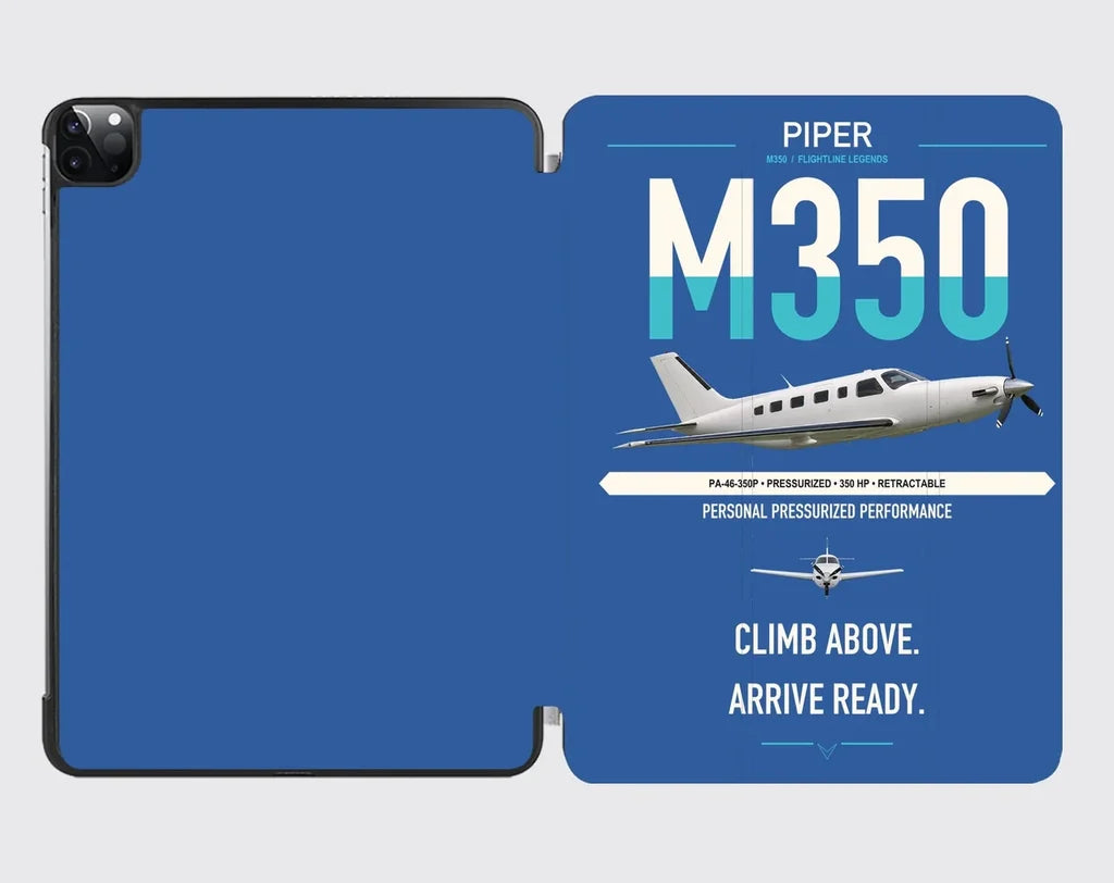 Piper M350 design on blue ipad tablet case