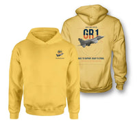 Thumbnail for SEPECAT Jaguar GR1 design on yellow double-side hoodie, double-side print