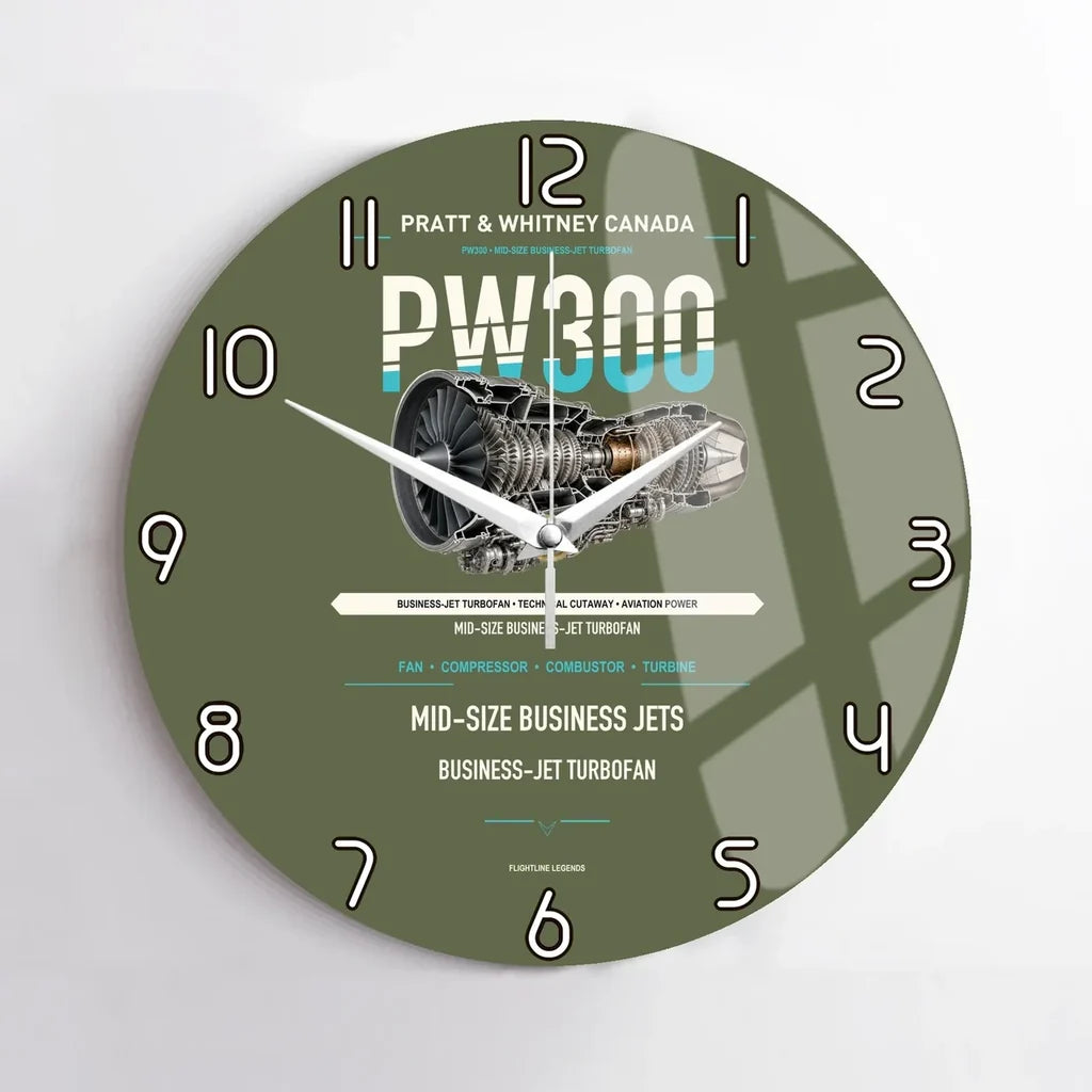 PW300 design on green army no frame wall clock