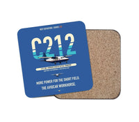 Thumbnail for CASA C-212-200 Aviocar design on blue 1 piece coaster