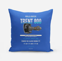 Thumbnail for TRENT 800 design on blue pillow