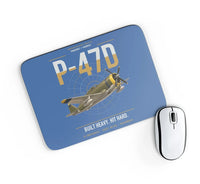 Thumbnail for P-47D Thunderbolt Razorback design on blue rectangle mouse pad