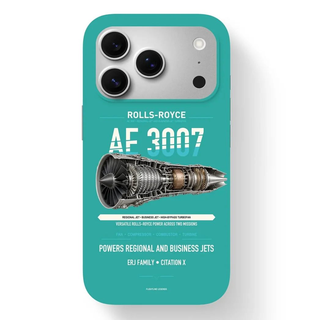 AE 3007 Case design on turquoise iphone case