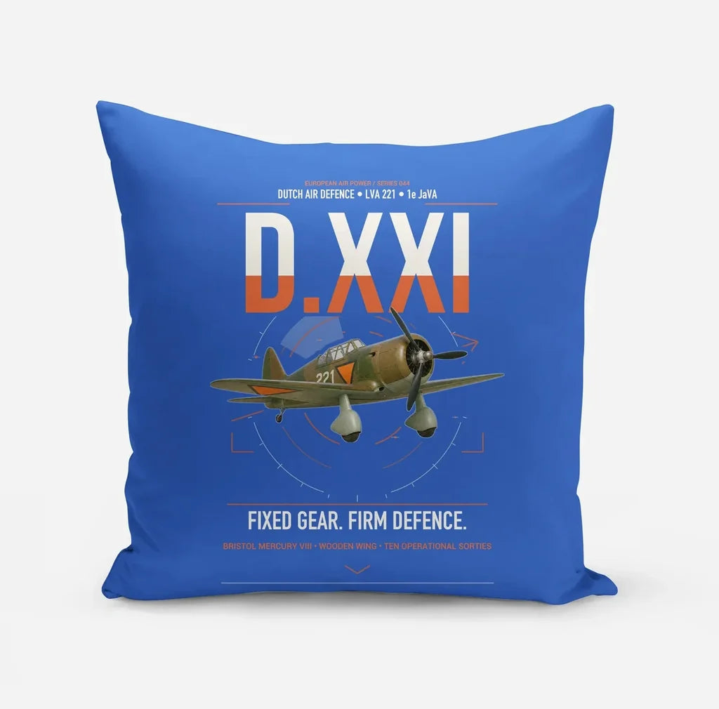 Fokker D.XXI — Dutch LVA aircraft 221 design on blue pillow