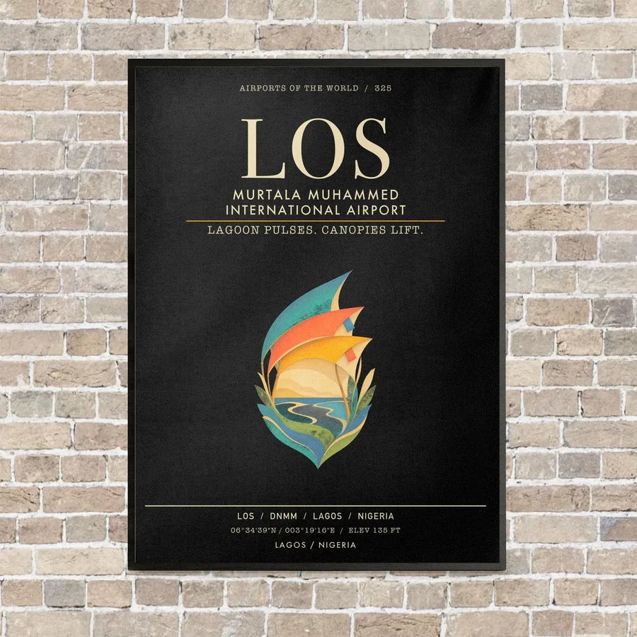 Murtala Muhammed International Airport LOS - Canvas Framed - Black