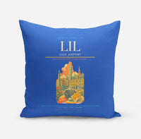 Thumbnail for Lille Airport (LIL) design on blue pillow
