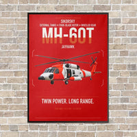 Thumbnail for Sikorsky MH-60T Jayhawk vertical canvas print - framed - red background