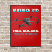 Thumbnail for DJI Matrice 3TD vertical canvas print - framed - red background