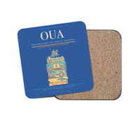Thumbnail for Thomas Sankara International Airport (OUA) design on blue 1 piece coaster