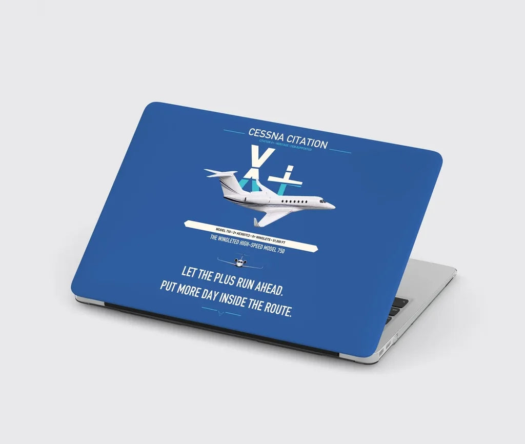 Cessna Citation X+ design on blue MacBook case