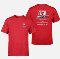 Thumbnail for Beechcraft Baron G58 design on red t-shirt, double-side print