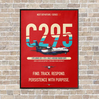 Thumbnail for Airbus C295 Armed ISR vertical canvas print - framed - red background