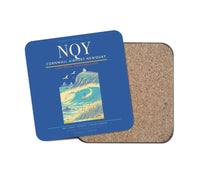 Thumbnail for Cornwall Airport Newquay (NQY) design on blue 1 piece coaster