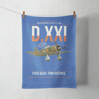 Thumbnail for Fokker D.XXI — Dutch LVA aircraft 221 design on blue towel